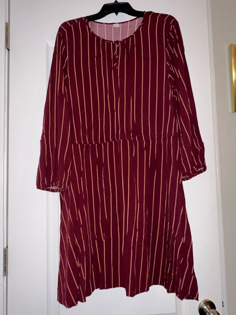 Old Navy Burgundy Striped Midi Dress